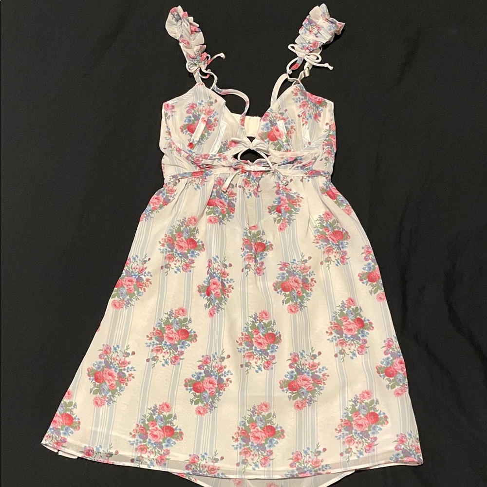 White floral mini dress/lingerie